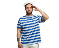 Zestaw dla dorosłych Marynarz (koszulka, czapka), rozm. M/L