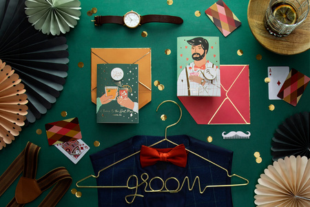 Kartka z pinem Groom, 10.5x15 cm