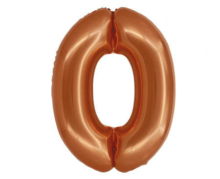 Balon foliowy Smart, Cyfra 0, miedziana, 76 cm