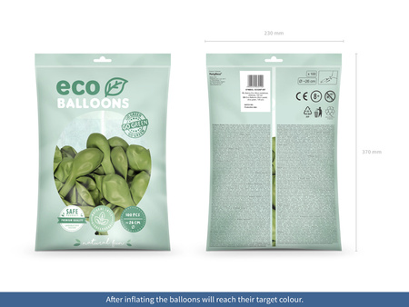 Balony Eco 26cm pastelowe, oliwkowy (1 op. / 100 szt.)