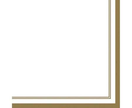 Serwetki papierowe Gold Double Line Frame, 33 x 33 cm,  20 szt.