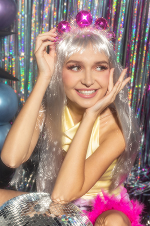 Opaska Kule Disco, 17.5x17.5 cm, różowy