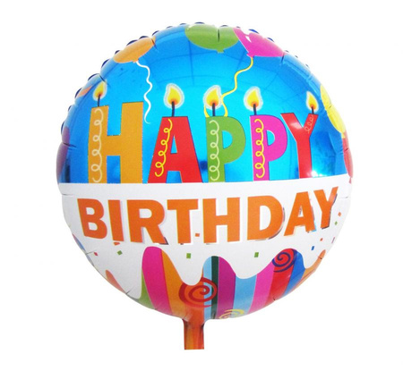 Balon foliowy "Happy Birthday (świeczki)", 18"