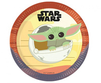 Talerzyki papierowe Star Wars The Mandalorian, next generation, 23cm, 8 szt. (plastic-free) (papier FSC)