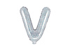 Balon foliowy Litera ''V'', 35cm, holograficzny