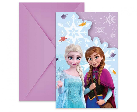Zaproszenia papierowe Frozen, 6 szt.