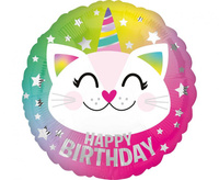 Balon foliowy 18 cali - Urodzinowy caticorn