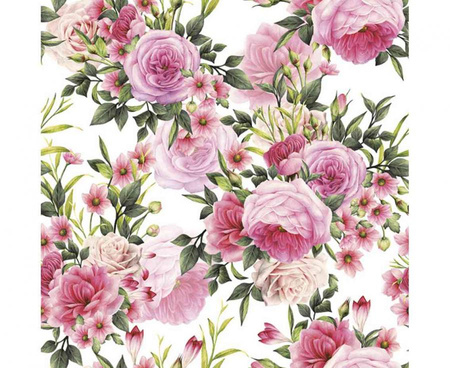 Serwetki pap. Rose Twigs with Leaves and Flowers, 33x33 cm
