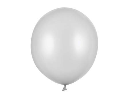 Balony Strong 43cm, Metallic Silver Snow (1 op. / 25 szt.)