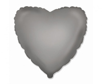 Balon foliowy 18" - Serce (matowe Moonlight Silver)