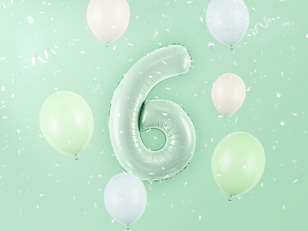 Balon foliowy Cyfra ''6'', 72cm, zieleń