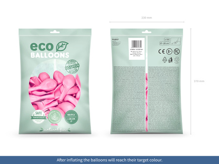 Balony Eco 26cm pastelowe, różowy (1 op. / 100 szt.)