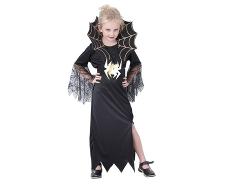 Zestaw dla dzieci Czarna Wdowa (sukienka, kołnierz, pasek), rozm. 120/130 cm