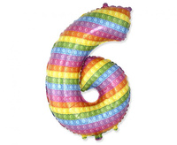 Balon foliowy - "Number 6" POP IT 69 cm