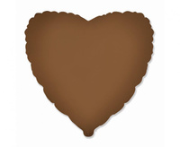 Balon foliowy 18" - Serce (matowe Choco Brown)