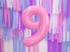 Balon foliowy Cyfra ''9'', 86cm, różowy