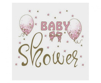 Serwetki Baby Shower Pink, 33x33 cm, 20 szt.