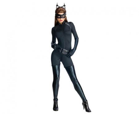 Zestaw dla dorosłych Catwoman (kombinezon, nakładki na buty, maska na oczy, pasek), rozm. M