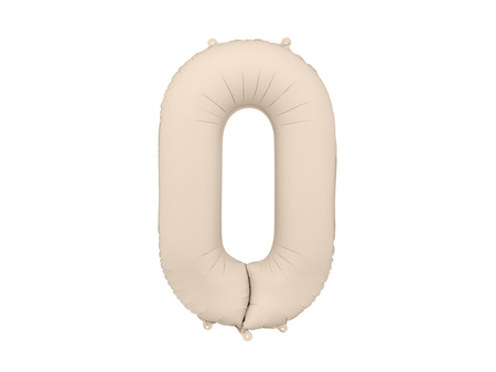 Balon foliowy Cyfra '0', 86cm, jasny beż