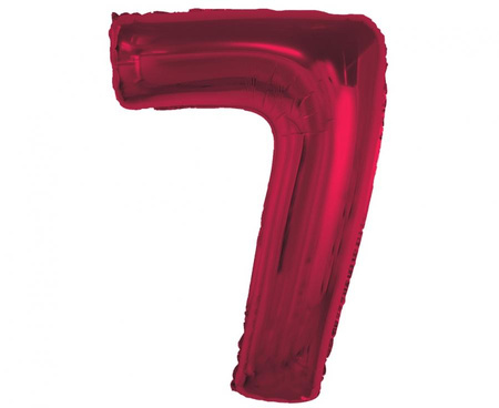 Balon foliowy Smart, cyfra 7, czerwona, 92 cm