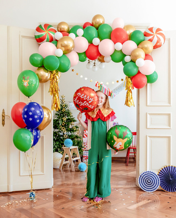 Balony 30 cm, Merry Christmas, mix (1 op. / 50 szt.)