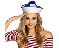 Czapka Navy, niebiesko/ biała