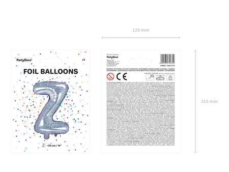 Balon foliowy Litera ''Z'', 35cm, holograficzny