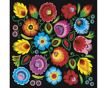 Serwetki papierowe Łowicz Folk Colourful Cut-out on Gold, 33 x 33 cm,  20 szt.