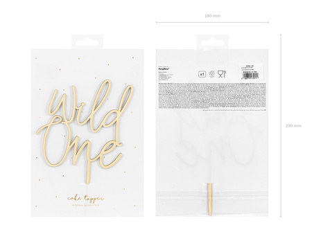 Topper drewniany Wild One, 22cm