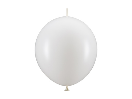 Balony z łącznikiem, 28cm, Pastel Pure White (1 op. / 20 szt.)