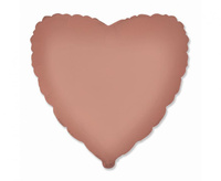Balon foliowy 18" - Serce (matowe Vintage Rose)