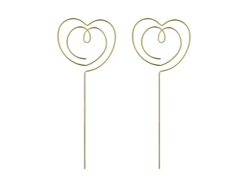 Topperki Serce, złoty, 12 x 4,5 cm (1 op. / 2 szt.)