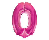 Balon foliowy "Cyfra 0", różowa, 35 cm