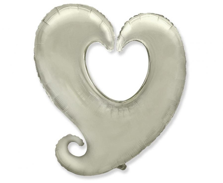 Balon foliowy 24" - "Serce Y, srebrne"