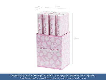 Tuba z płatkami róż, biały, 40cm