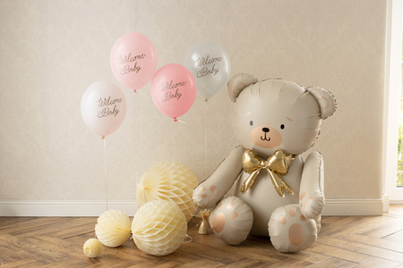 Balony 30 cm, Welcome Baby, mix różowy (1 op. / 6 szt.)