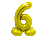 Balon foliowy Smart, Cyfra stojąca 6, złota, 72 cm