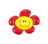 Balon foliowy 14" - "Kwiatek" (czerwony)
