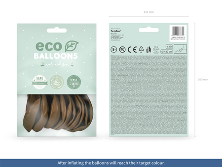Balony Eco 26cm pastelowe, czekoladowy brąz (1 op. / 10 szt.)