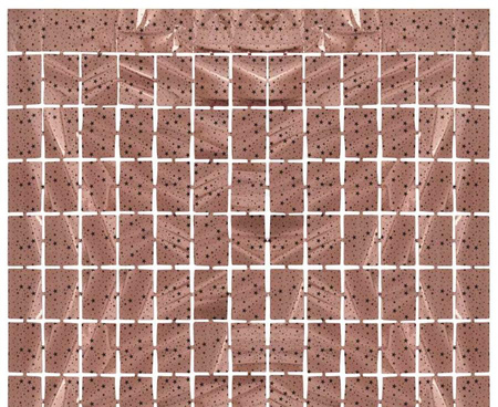 Kurtyna Kwadrat-gwiazdki, metaliczna różowo-złota, 100x200 cm
