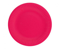 Talerzyki pap. jednokolorowe, magenta, 18 cm, 6 szt.