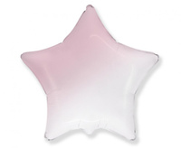 Balon foliowy 18" - Gwiazda (gradient biało-różowy)