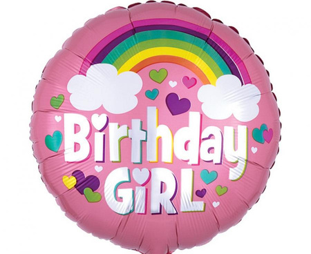 Balon foliowy 18" - Birthday Girl Rainbow Fun