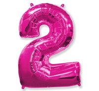 Balon foliowy - "Number 2" różowy 85 cm