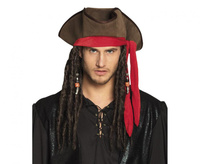 Kapelusz pirata Jacka (z włosami)