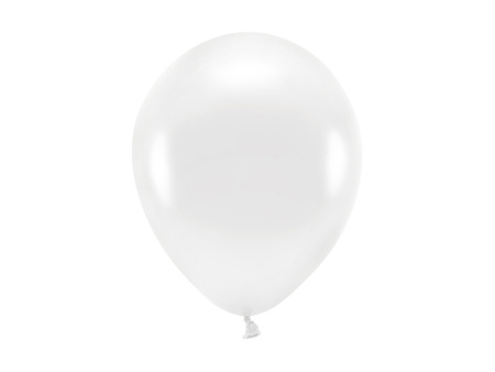 Balony Eco 26cm metalizowane, biały (1 op. / 10 szt.)