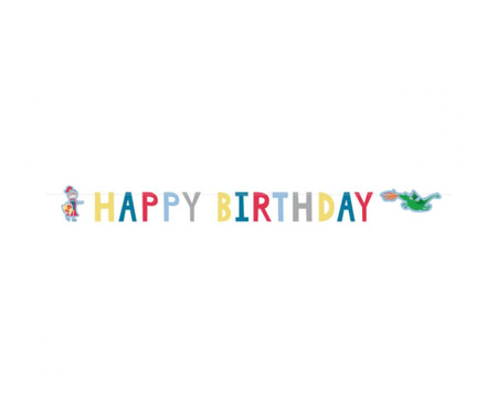Girlanda papierowa Happy Birthday Rycerz, 160x15 cm