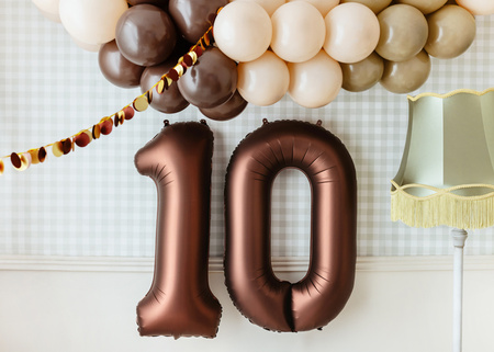 Balon foliowy Cyfra '1', 86cm, mocca