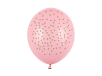 Balony 30cm, Kropki, Pastel Baby Pink (1 op. / 6 szt.)