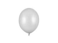 Balony Strong 12cm, Metallic Silver Snow (1 op. / 100 szt.)